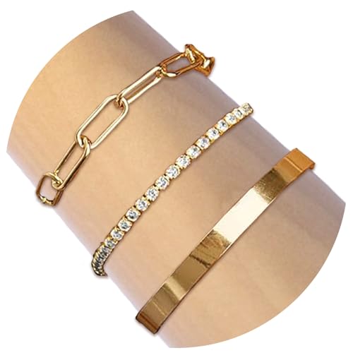 DIELIANHUA 3 PCS Armband Damen Gold, Perlenarmband Gold, Armbands Damen Golds Set, 18 K Vergoldetes Damenarmband, Stapelbarer Schmuck im Bohemian-Stil, der zu jedem Outfit getragen werden kann/A DIELIANHUA 3 PCS Armband Damen Gold, Perlenarmband Gold, Armbands Damen Golds Set, 18 K Vergoldetes Damenarmband, Stapelbarer Schmuck im Bohemian-Stil, der zu jedem Outfit getragen werden kann/A von DIELIANHUA