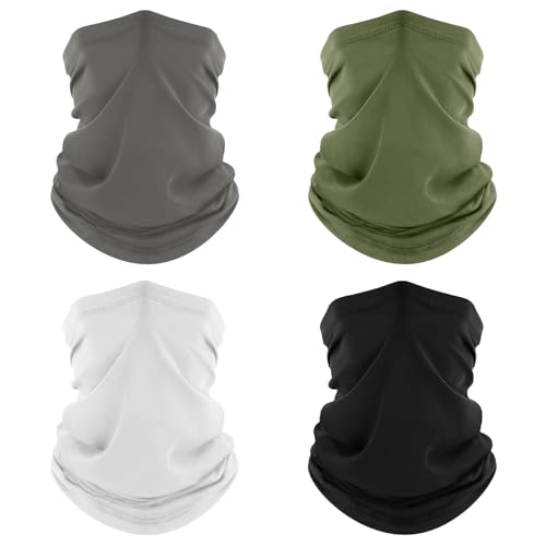 4 Stück Multifunktionstuch Schlauchschal, Elastiche Atmungsaktiv Halstuch, Sonnenschutz Halstuch für Herren Damen, Schützen vor Staub Wind, für Outdoor Radfahren Motorrad Wandern von DIELOVEHUA