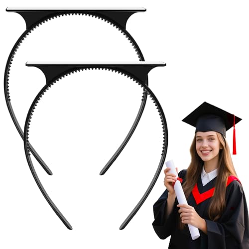 DIELOVEHUA 2 Stück Bachelor Hut Stirnbänder, Abschluss Hut Stirnband Insert, für die Sicherung Graduation Frisur, Abschluss Deko, Unisex Haarreif für Graduierung Studierende(A) von DIELOVEHUA