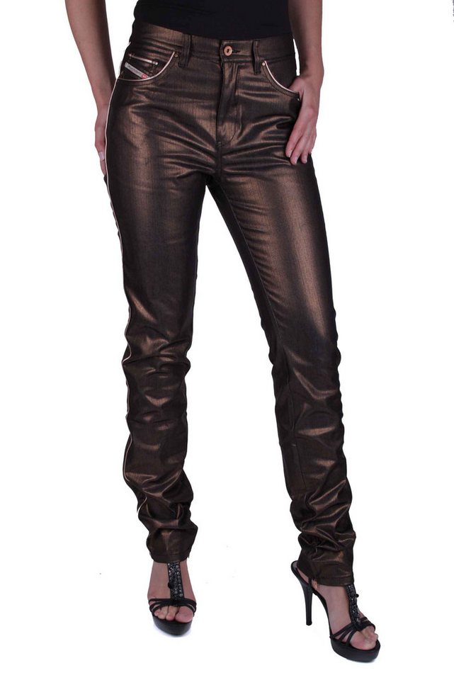 Diesel Röhrenhose Diesel Damen Black Gold "Kycut 00AXC" Hose Slim Skinny von Diesel