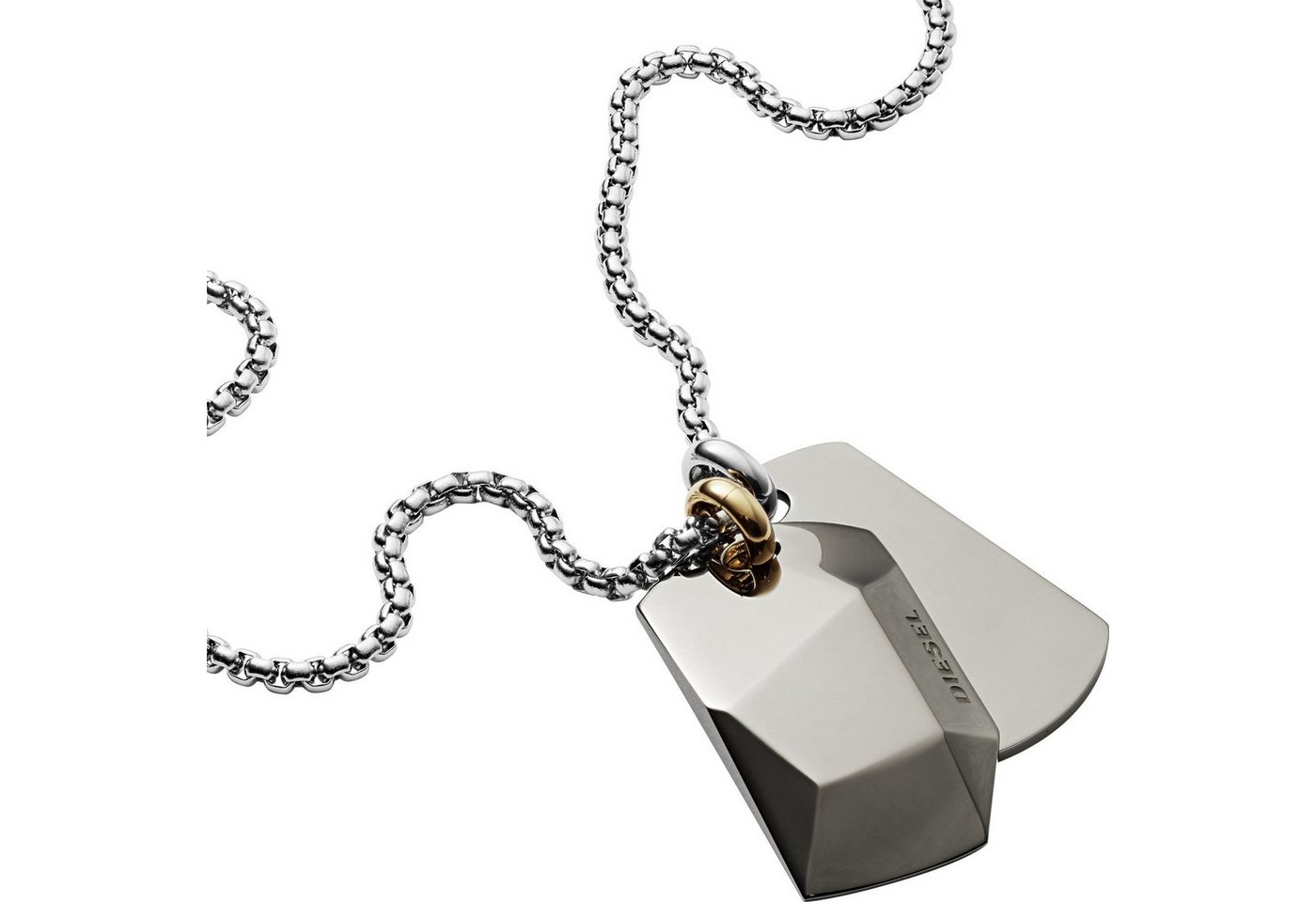 DIESEL SCHMUCK Edelstahlkette DIESEL Jewellry DOUBLE DOGTAGS DX1143040 Herrenhalskette von DIESEL SCHMUCK