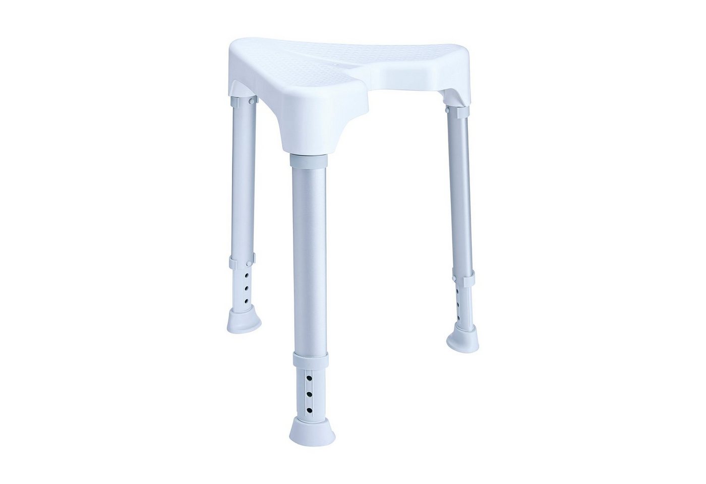 DIETZ® REHA-PRODUKTE Duschhocker Duschhocker TAYO dreieckig, höhenv., rutschsicher, platzsparend, Belastbar bis 130 kg, Rutschfester Stand, Geringes Gewicht von DIETZ® REHA-PRODUKTE