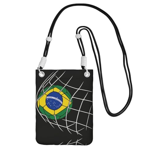 DIEzig Brasilien Goals Printing Crossbody Handytasche für Erwachsene Geldbörse Crossbody Umhängetasche mit abnehmbarem Schultergurt, Schwarz , Einheitsgröße von DIEzig