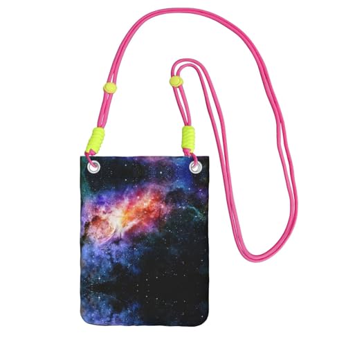 DIEzig Galaxy In The Universe Printing Crossbody Handytasche für Erwachsene Geldbörse Crossbody Umhängetasche mit abnehmbarem Schultergurt, Fuchusia, Einheitsgröße von DIEzig