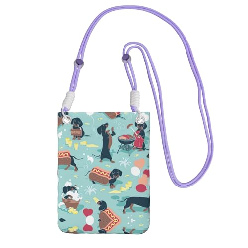 DIEzig Hot Dogs und Limonade Printing Crossbody Handytasche für Erwachsene Geldbörse Crossbody Umhängetasche mit abnehmbarem Schultergurt, violett, Einheitsgröße von DIEzig