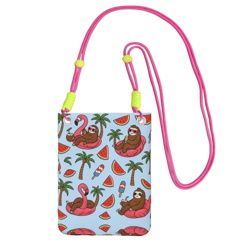 DIEzig Tropical Summe Printing Crossbody Handytasche für Erwachsene Geldbörse Crossbody Umhängetasche mit abnehmbarem Schultergurt, Fuchusia, Einheitsgröße von DIEzig