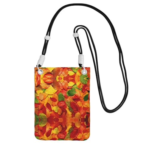 DIEzig Umhängetasche mit Blattdruck für Erwachsene, Geldbörse, Umhängetasche, mit abnehmbarem Schulterriemen, Schwarz , Einheitsgröße von DIEzig