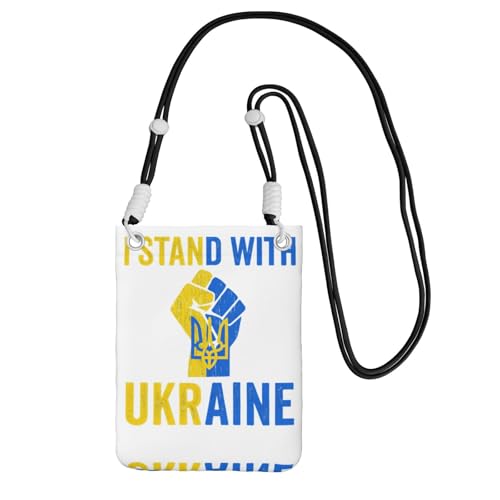 DIEzig Unite Ukraine Printing Crossbody Handytasche für Erwachsene Geldbörse Crossbody Umhängetasche mit abnehmbarem Schultergurt, Schwarz , Einheitsgröße von DIEzig