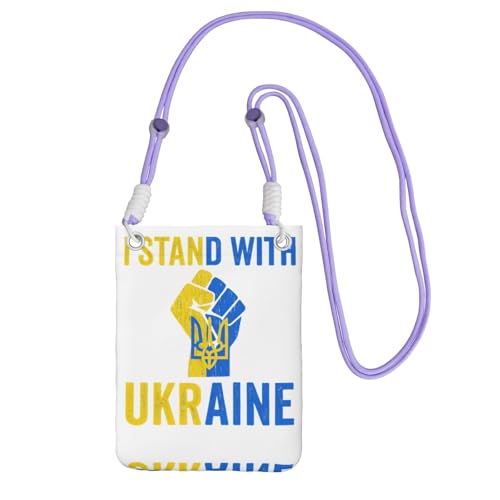 DIEzig Unite Ukraine Printing Crossbody Handytasche für Erwachsene Geldbörse Crossbody Umhängetasche mit abnehmbarem Schultergurt, violett, Einheitsgröße von DIEzig