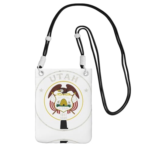 DIEzig Utah State Printing Crossbody Handytasche für Erwachsene Geldbörse Crossbody Umhängetasche mit abnehmbarem Schultergurt, Schwarz , Einheitsgröße von DIEzig