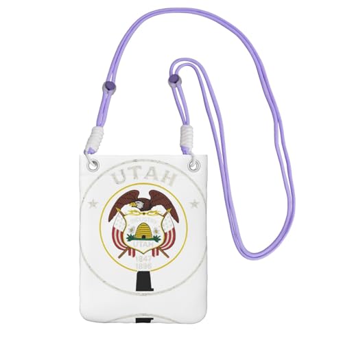 DIEzig Utah State Printing Crossbody Handytasche für Erwachsene Geldbörse Crossbody Umhängetasche mit abnehmbarem Schultergurt, violett, Einheitsgröße von DIEzig