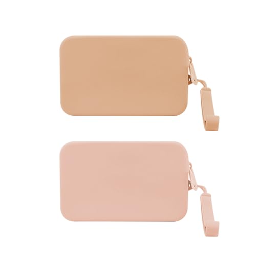 DIFLAX 2 Stück Damen Make Up Silikon mit Reißverschluss, Multifunktionale Reisen Kulturtasche Kulturbeutel Schminktasche Taschen Organizer für Damen und Mädchen - Waschbare für Make-up, Braun, Nude DIFLAX 2 Stück Damen Make Up Silikon mit Reißverschluss, Multifunktionale Reisen Kulturtasche Kulturbeutel Schminktasche Taschen Organizer für Damen und Mädchen - Waschbare für Make-up, Braun, Nude von DIFLAX