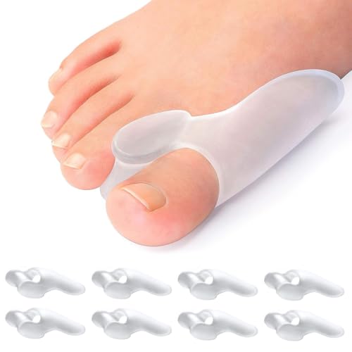 DIFLAX 4 Paires Transparent Hallux Valgus Korrektur Großzehe Hallux Valgus Korrektur Silikon Toe Separator Ballenschutz für Großzehe Zehenspreizer für Männer und Frauen Schmerzlinderung Universalgröße von DIFLAX