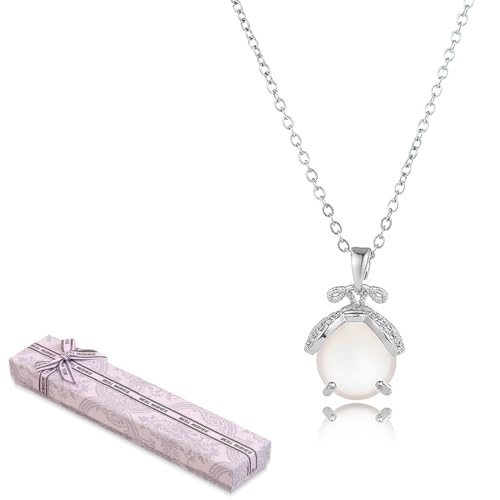 DIFLAX Geschenke für Frauen Halskette Glühwürmchen Mondstein Anhänger Kristalle Teenager Mädchen Geschenke Weihnachten Geburtstagsgeschenk Geschenk für Mutter Tochter Schwester Freundin von DIFLAX