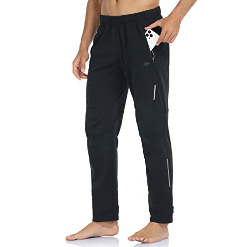 DIFOS Fahrradhose Lang Herren Fahrrad MTB Hose Winter Outdoor Thermohose mit Fleecefutter(S,Schwarz) von DIFOS