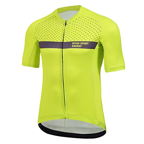 DIFOS Fahrradtrikot Herren Kurzarm Cycling Radtrikot Schnell Trocknen Atmungsaktive Grün L von DIFOS