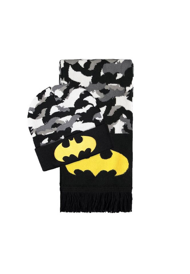 DIFUZED Schal DC Comics Beanie & Schal Set Batman Logo, (1-St), Offiziell lizenziertes Set von DIFUZED