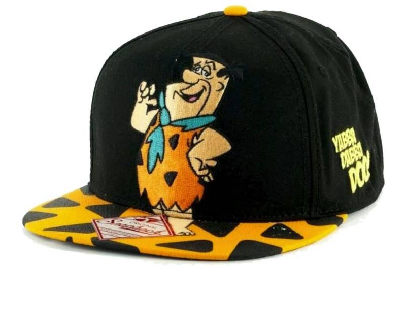 DIFUZED Snapback Cap THE FLINTSTONES Familie Feuerstein Cap Schirmmütze Basecap Jugendliche + Erwachsene Schwarz-Orange von DIFUZED