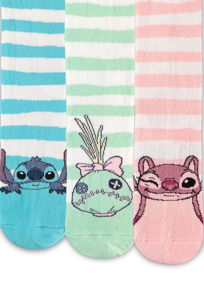 DIFUZED Socken Lilo & Stitch Socken 3er-Pack Friends 35-38 von DIFUZED