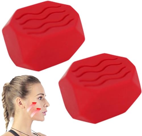 Jaw Chew Exerciser, Silikon Jawline Exerciser for Men & Women, J aw Workout, Double Chin Reducer, Facial Exerciser for Facial Slimming (Red, L) von DIGBYS