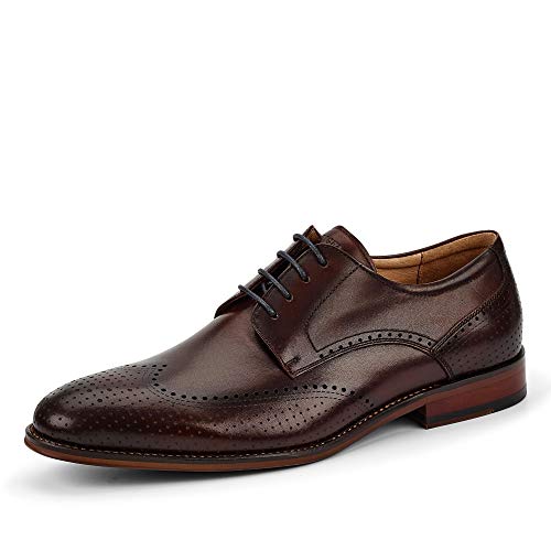 DIGEL Selleng Herren Business Schuhe | Echtleder Derbys mit Brogue-Muster, Elegante Schnürschuhe für Büro, Hochzeit, Festliche Anlässe | Größe 40 EU von DIGEL