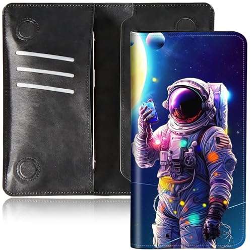 DIGTIALL Faltbare Geldbörse für Herren und Damen, doppelter Magnetverschluss, PU-Leder, lange Geldbörse, Clutch, mit RFID-Blockierung, Geld-Telefonfächer und Kartenfächer, Astronaut, 7.36X3.94 inches von DIGTIALL