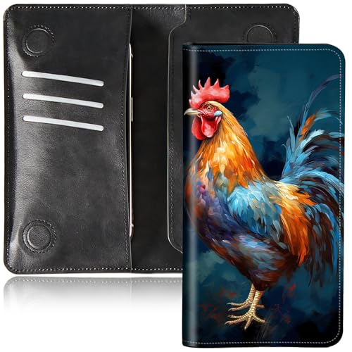 DIGTIALL Faltbare Geldbörse für Herren und Damen, doppelter Magnetverschluss, PU-Leder, lange Geldbörse, Clutch, mit RFID-Blockierung, Geld-Telefonfächer und Kartenfächer, Großer Hahn, 7.36X3.94 von DIGTIALL