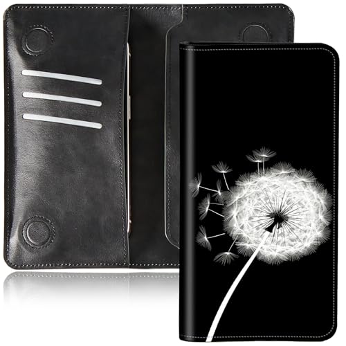 DIGTIALL Faltbare Geldbörse für Herren und Damen, doppelter Magnetverschluss, PU-Leder, lange Geldbörse, Clutch, mit RFID-Blockierung, Geld-Telefonfächer und Kartenfächer, Löwenzahn, 7.36X3.94 inches von DIGTIALL