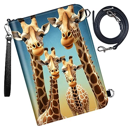 DIGTIALL Reisepasshülle Hülle Reisepass Brieftasche Reisebrieftasche Organizer mit RFID-Blockierung Reisepass Kartenhalter Brieftasche Familie Reisepasshalter Schutzhülle für Damen, Herren, Giraffe von DIGTIALL