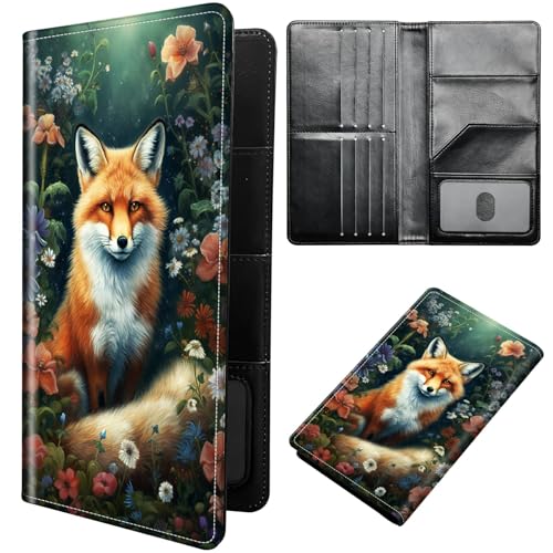 DIGTIALL Reisepasshülle Hülle Reisepass Brieftasche Reisebrieftasche Organizer mit RFID-Blockierung Reisepass Kartenhalter Brieftasche Familie Reisepasshalter Schutzhülle für Damen, Herren, Fuchs in von DIGTIALL