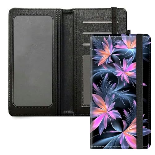 DIGTIALL Scheckbuchhülle für Herren und Damen, PU-Leder, Scheckbuchhalter, Geldbörse mit RFID-Blockierfunktion und elastischem Band, Blume/Pink von DIGTIALL