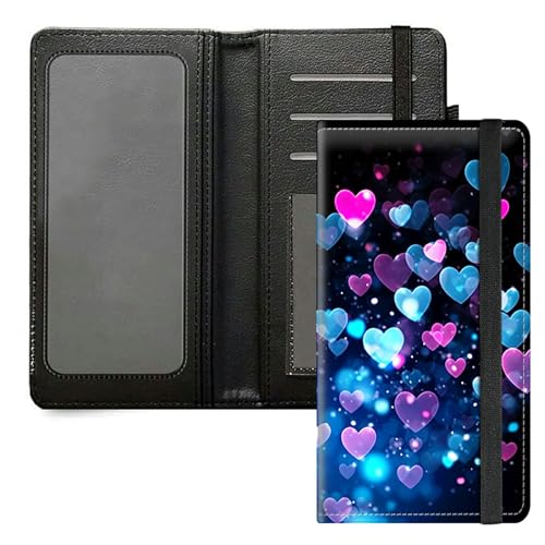 DIGTIALL Scheckbuchhülle für Herren und Damen, PU-Leder, Scheckbuchhalter, Geldbörse mit RFID-Blockierfunktion und elastischem Band, Herz der Liebe von DIGTIALL