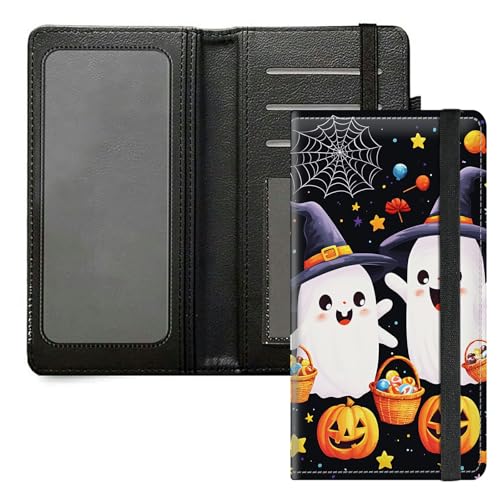 DIGTIALL Scheckbuchhülle für Herren und Damen, PU-Leder, Scheckbuchhalter, Geldbörse mit RFID-Blockierfunktion und elastischem Band, Hexen von DIGTIALL