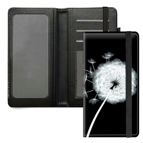 DIGTIALL Scheckbuchhülle für Herren und Damen, PU-Leder, Scheckbuchhalter, Geldbörse mit RFID-Blockierfunktion und elastischem Band, Löwenzahn von DIGTIALL