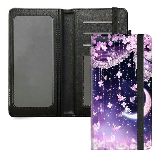 DIGTIALL Scheckbuchhülle für Herren und Damen, PU-Leder, Scheckbuchhalter, Geldbörse mit RFID-Blockierfunktion und elastischem Band, Pink Blossoms Cherry von DIGTIALL