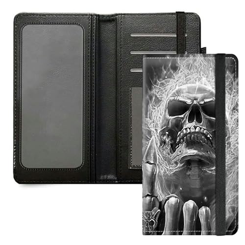 DIGTIALL Scheckbuchhülle für Herren und Damen, PU-Leder, Scheckbuchhalter, Geldbörse mit RFID-Blockierfunktion und elastischem Band, Totenkopf-Finger von DIGTIALL