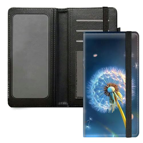 DIGTIALL Scheckbuchhülle für Herren und Damen, PU-Leder, Scheckbuchhalter, Geldbörse mit RFID-Blockierfunktion und elastischem Band, Wunderschöner Pusteblume von DIGTIALL