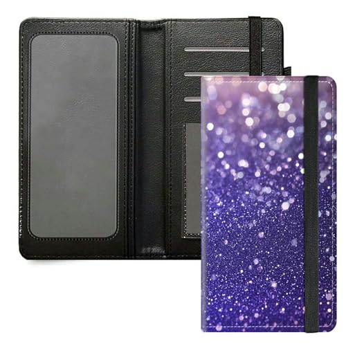 DIGTIALL Scheckbuchhülle für Herren und Damen, PU-Leder, Scheckbuchhalter, Geldbörse mit RFID-Blockierfunktion und elastischem Band, violett glitzernd von DIGTIALL