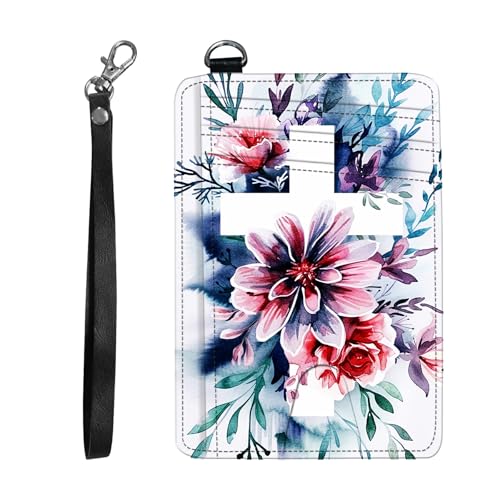 DIGTIALL Schlanker RFID-blockierender Kartenhalter, kleine Tasche, kleine Mini-Kartenetui, Vordertasche, PU-Leder, Kreditkarten-Organizer mit Reißverschluss, für Damen und Herren, Aquarell-Kreuzblumen von DIGTIALL