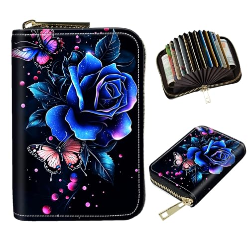 DIGTIALL Schlanker RFID-blockierender Kartenhalter, kleine Tasche, kleine Mini-Kartenetui, Vordertasche, PU-Leder, Kreditkarten-Organizer mit Reißverschluss, für Damen und Herren, Blue Roses, 4.3x3.1 DIGTIALL Schlanker RFID-blockierender Kartenhalter, kleine Tasche, kleine Mini-Kartenetui, Vordertasche, PU-Leder, Kreditkarten-Organizer mit Reißverschluss, für Damen und Herren, Blue Roses, 4.3x3.1 von DIGTIALL