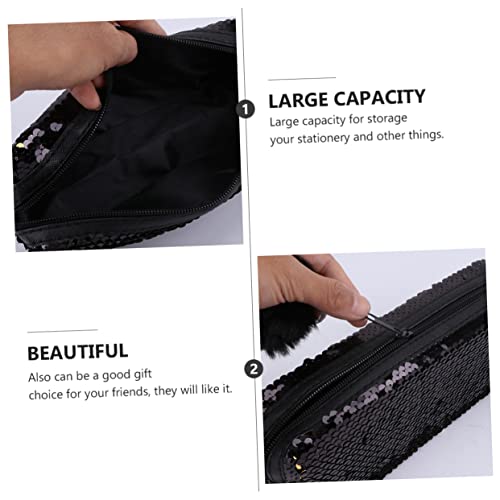 DIKACA 1stk Federmäppchenpaillettenfedermäppchenmakeuppencilcase Federmäppchen Aus Pailletten Pailletten-Kosmetiktasche Glitzer-Make-up-Tasche Polyester Student Meerjungfrau Makeup Tasche von DIKACA