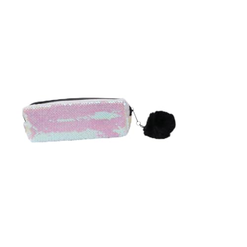 DIKACA 1stk Federmäppchenpaillettenfedermäppchenmakeuppencilcase Glitzer-Make-up-Tasche Pailletten-Kosmetiktasche Federmäppchen Im Meerjungfrau-Stil Polyester Blitz Student Paket Weiß von DIKACA