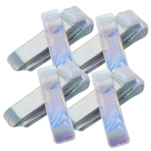 DIKACA 100 Stück Selbstklebende Wiederverwendbare Verpackungsbeutel Reißfest Transparent mit Zip Verschluss für Make up Pinsel Stifte und Geschenkverpackungen von DIKACA