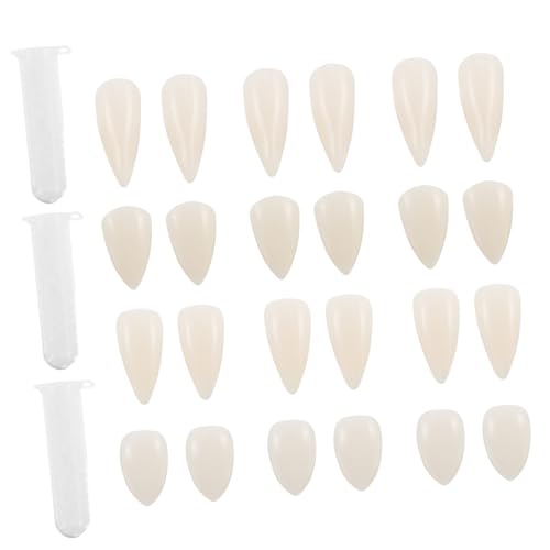 DIKACA 12 Paar Wiederverwendbare Vampirzähne mit Realistischem Design Langlebige Falsche Fangzähne für Halloween Cosplay Zombie-Makeup Partyzubehör und Kostümzubehör von DIKACA