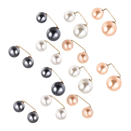 DIKACA 12 Stück Teiliges Damen Broschen Anstecknadeln mit Perlen Sichere Langlebige Schmucknadeln zum Fixieren von Kleidung Rostfrei Modisch Stilvoll Vielseitig für Hemden Westen Kleider von DIKACA
