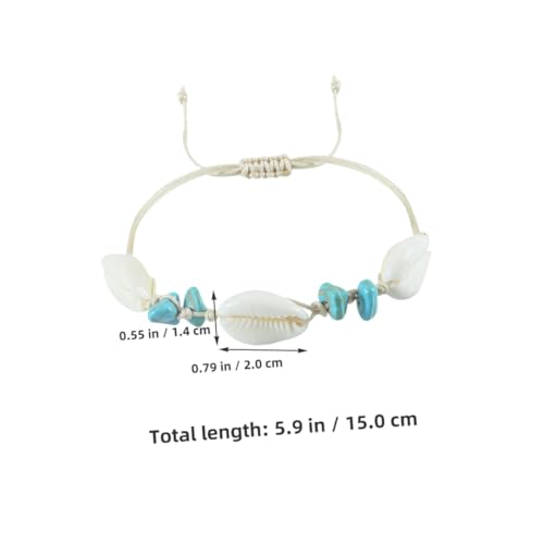 DIKACA 12 Stück Teiliges Muschelarmband Handgefertigt Verstellbares Geflochtenes Armband Damen Boho Strand Schmuck Für Handgelenk Und Fußgelenk von DIKACA