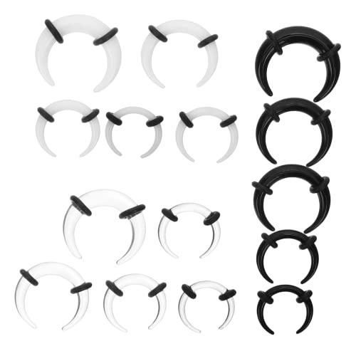DIKACA 15 Stück Teiliges Acryl Septum Nasenring Transparent Spitze Hörner Leichtes Nasen Ohrpiercing Schmuck Damen und Herren von DIKACA