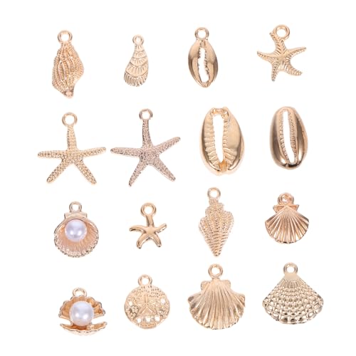 DIKACA 16 Stück Teiliges Bunte Meerestier Anhänger Langlebiger Legierung Muschel und Charms Vielseitig für Diy Schmuckherstellung für Halsketten und Armbänder Eleganter Leichter für von DIKACA