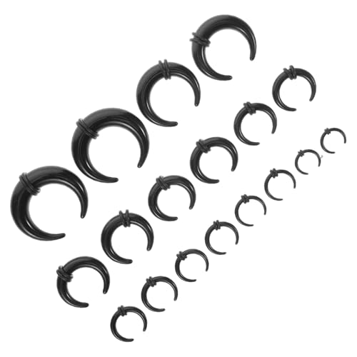 DIKACA 18 Stück Teiliges Piercing Langlebigem Kunststoff U förmige Septum Pincher Taper in Leichter Nasen Ohr expander für Männer Modischer Stretching schmuck von DIKACA