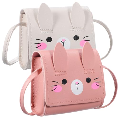 DIKACA 2 Niedliche Kaninchen Umhängetasche PU Material Leicht und Praktisch Für Mädchen Teens Alltag und Reisen Geschenkidee Geburtstag von DIKACA